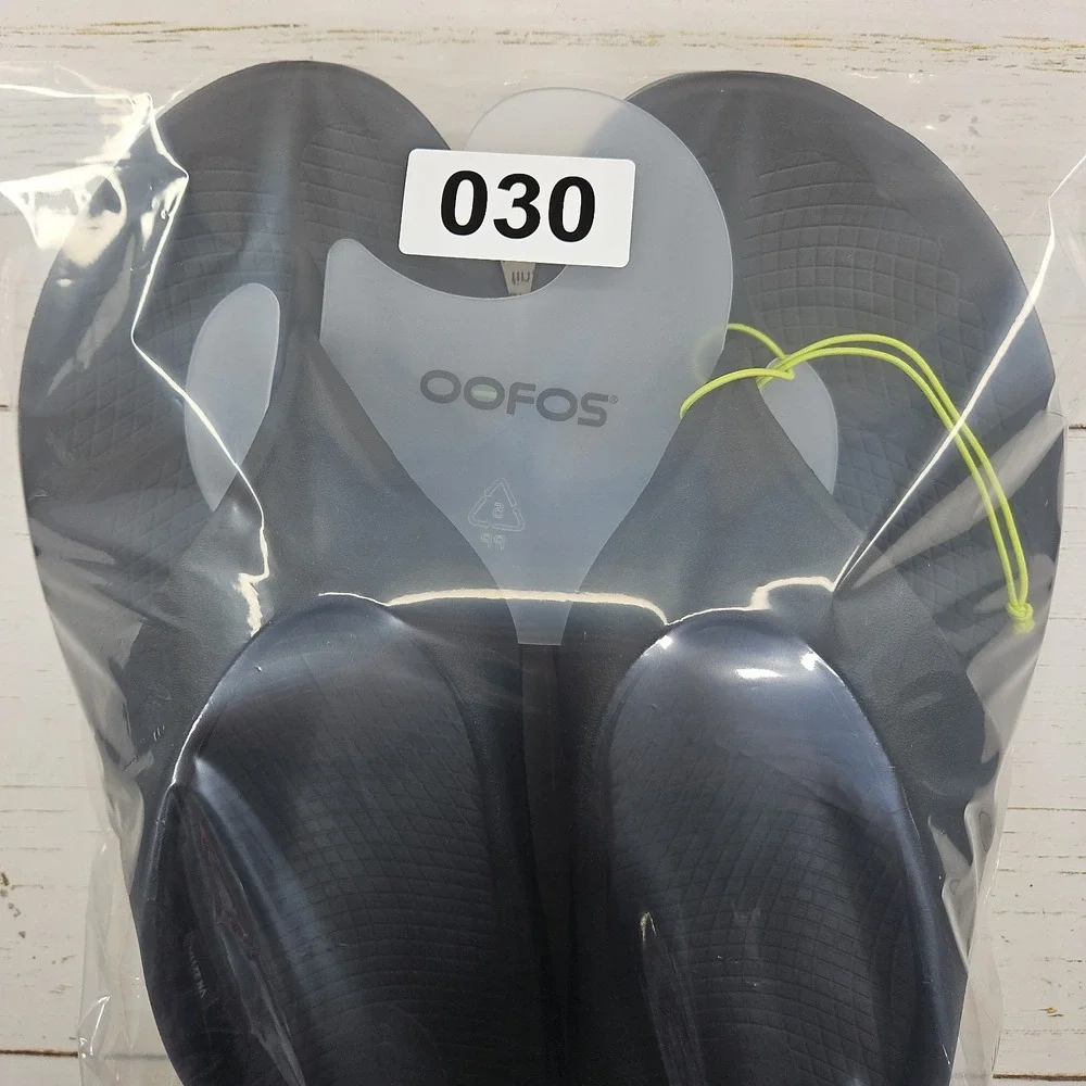 OOFOS Ooriginal Mens 14 Black Recovery Sandals Thong Flip Flops Slip On